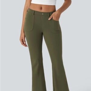 HALARA Green Boot Cut Pants with Sleek Fit